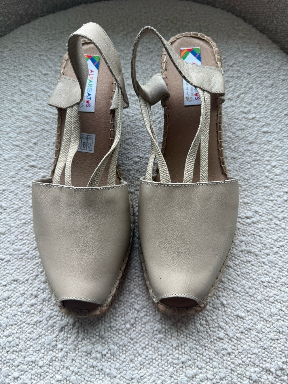 Spanish taupe Slingback Espadrille Wedges